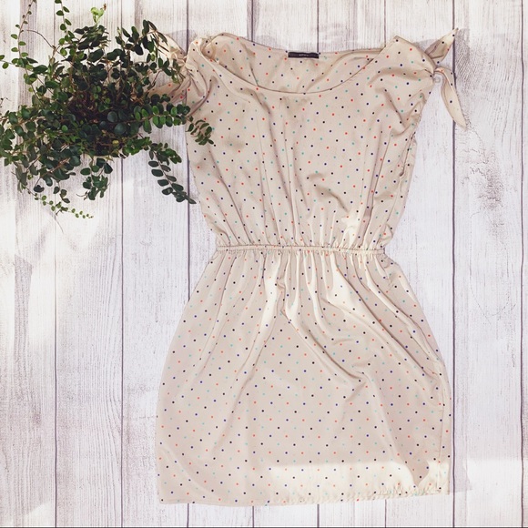 Soprano Dresses & Skirts - Taupe & polka dot dress
